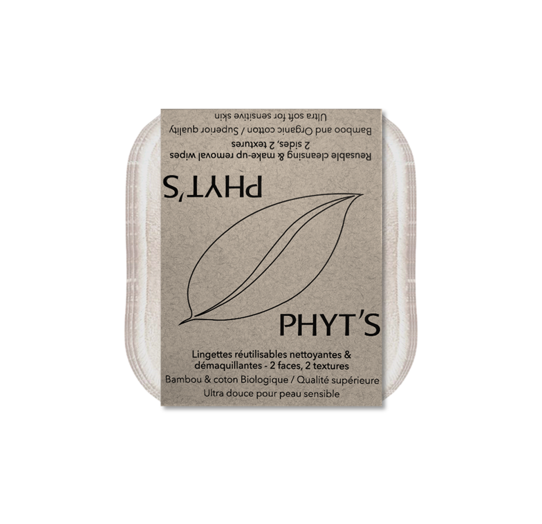 Lingettes démaquillantes réutilisables PHYT’S – Bambou & Coton Bio