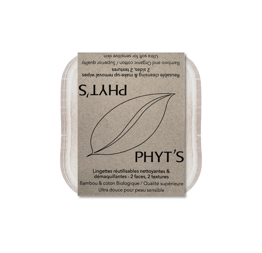 Lingettes démaquillantes réutilisables PHYT’S – Bambou & Coton Bio